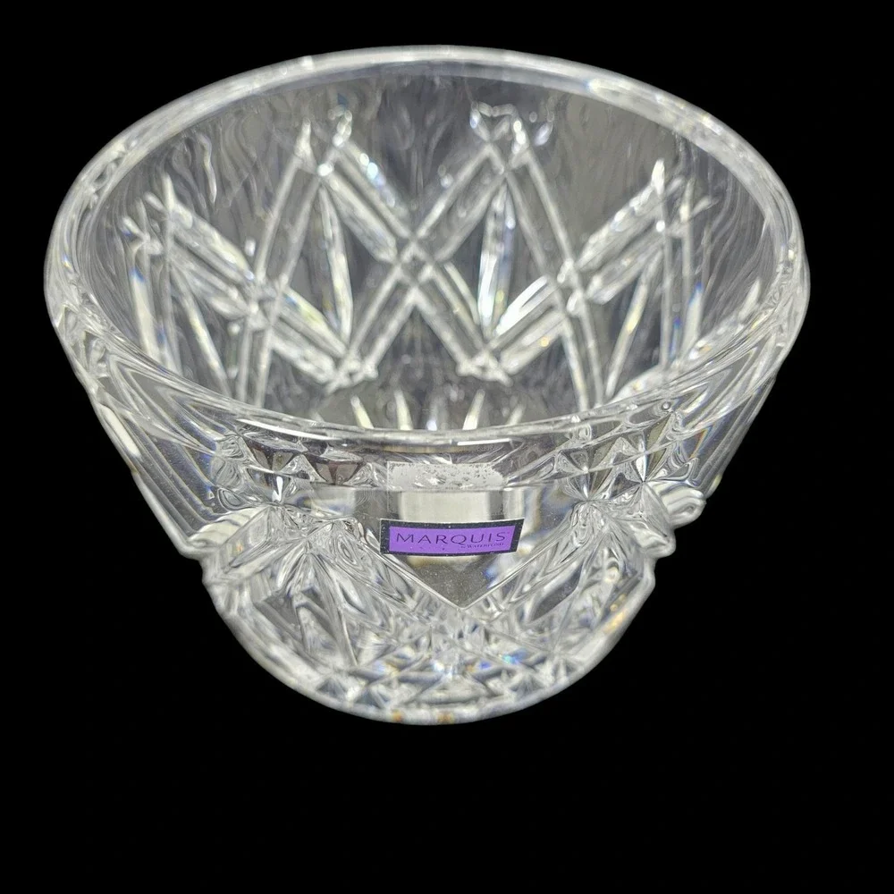 Waterford Crystal Ice Bucket Lacey NO BOX Hand Blown Criss‎ Cross Design Wedding